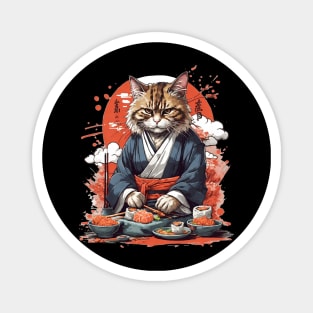 Cool Cat Sushi Art Magnet